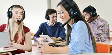 Students in a live class