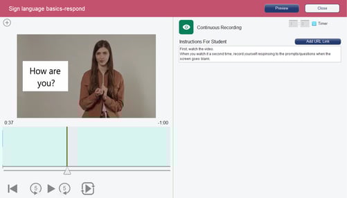 SmartClass for sign language: Signing and interpreting lab