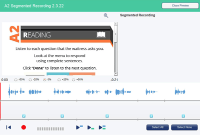 The SmartClass segmented recording activity help to improve listening and recording skills.