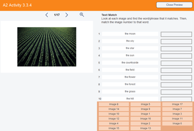 The SmartClass text match activity helps students connect foreign words with ease.