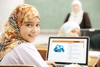 Arabic language learners using listening exercises to build vocabulary and understanding