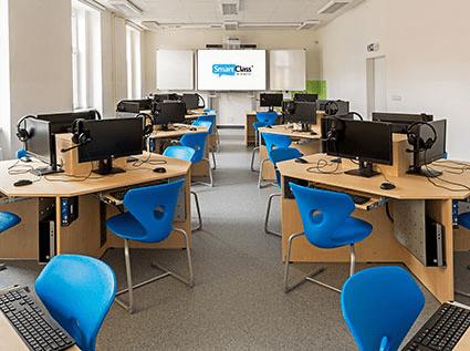 The SmartClass language lab can be customized for any classroom. The SmartClass language lab can be customized for any classroom.