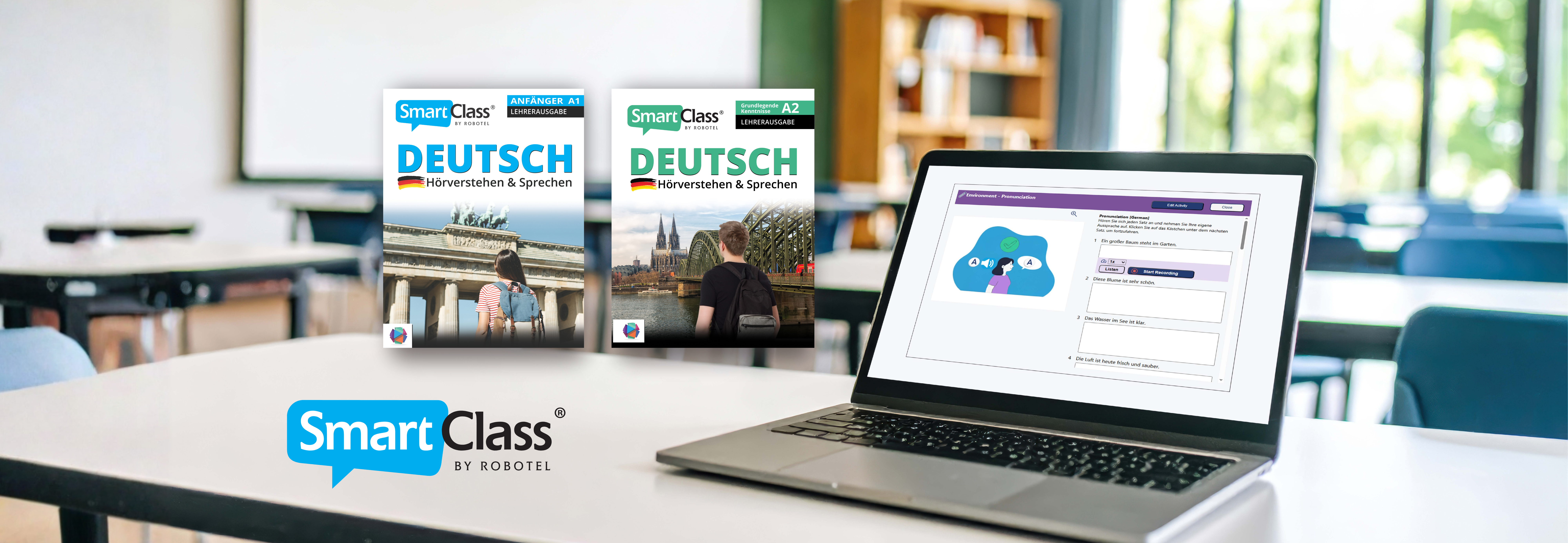 Students improving German speaking confidence through interactive classroom activities and digital learning tools.